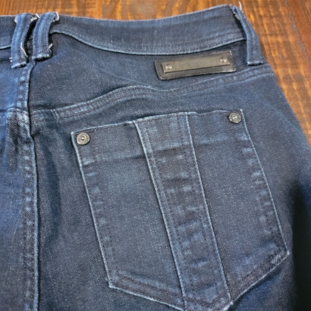 Burberry Brit Womens 28 Blue Jeans Cropped Denim Buckingham Capri Jeans Designer - Picture 8 of 11
